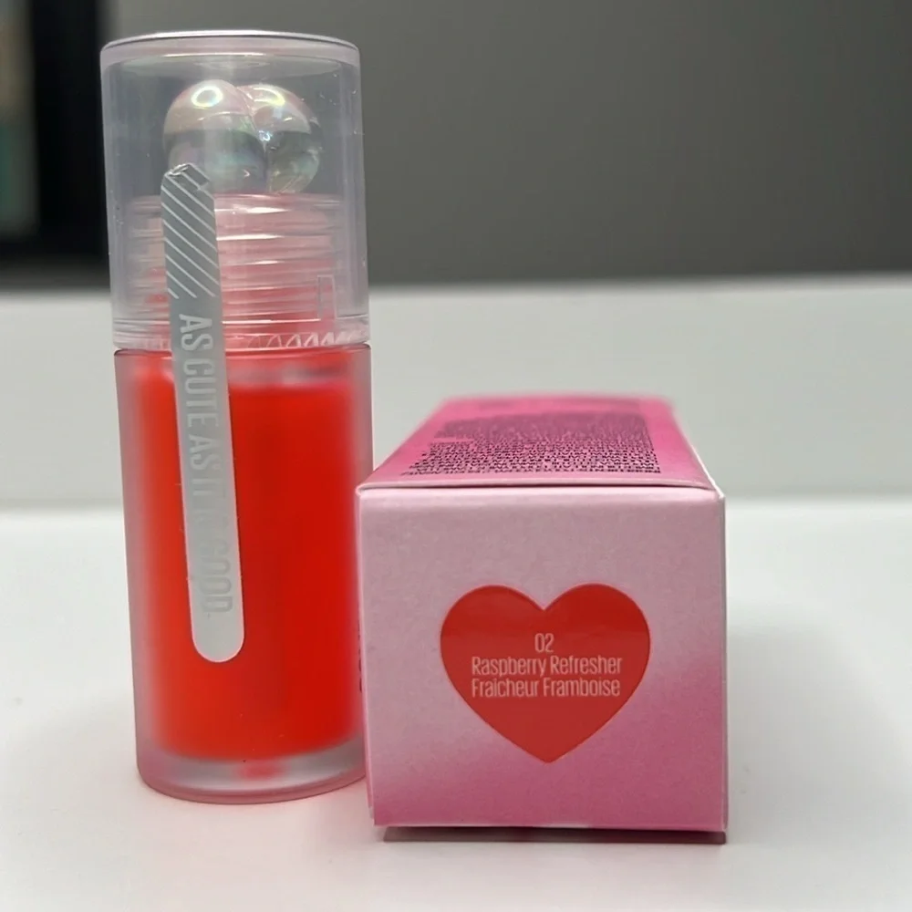 Kaja Juicy Glass Instant Hydrating and Plumping Lip Oil Raspberry Refresher NWT